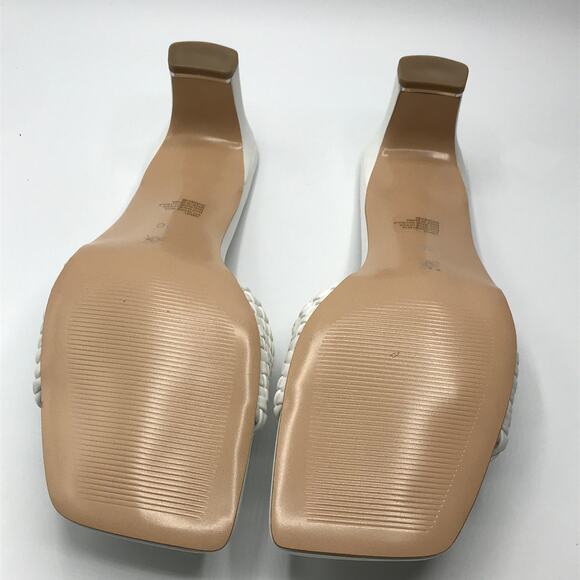 BCBGeneration Womens Kylin GN214010 Braided Heel White 10 New - Picture 6 of 8